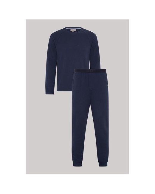 Ted Baker Blue Waffle Long Sleeve Top And Jogger Set for men
