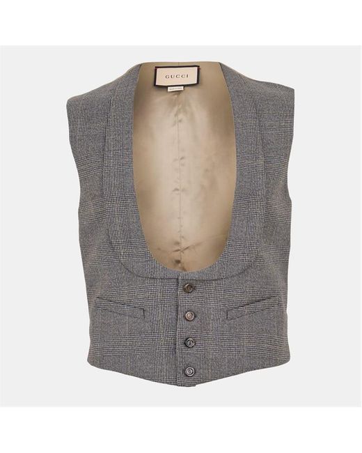 Gucci Gray Wool Dress Waistcoat for men