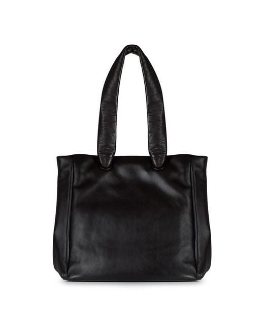 Dries Van Noten Black Leather Top-Handle Tote Bag