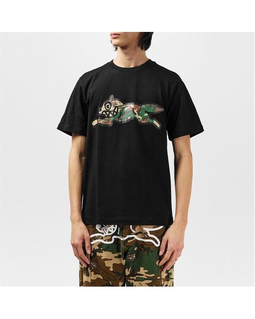 ICECREAM Black Camo Run Dog T-Shirt for men