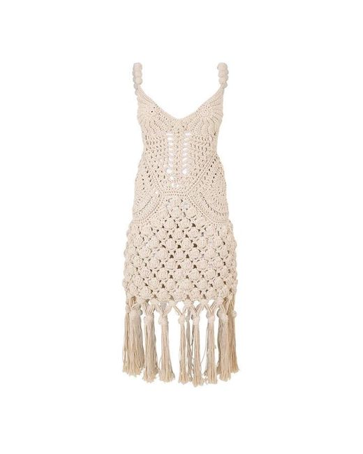 Balmain Natural Strap Mini Dress