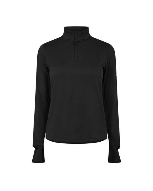 Tala Black Ultralite Quarter Zip Through Top