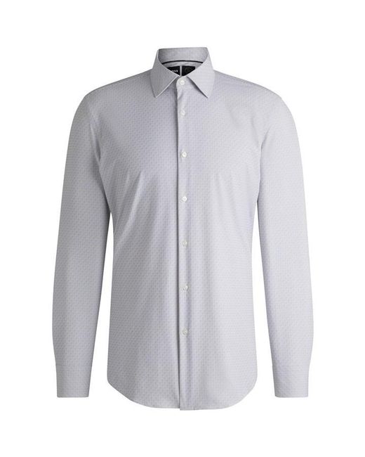 Boss Blue Hank Knitted 222 Long-Sleeve Shirt for men