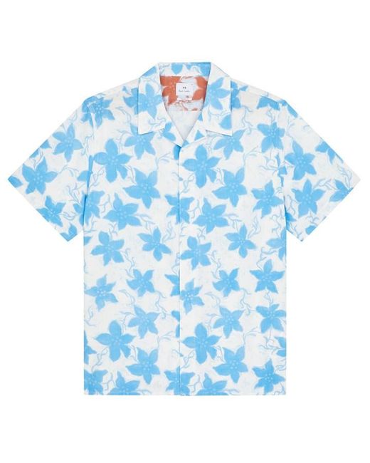 Paul Smith Natural Floral Short Sleeve Tailored Fit Shirt for men