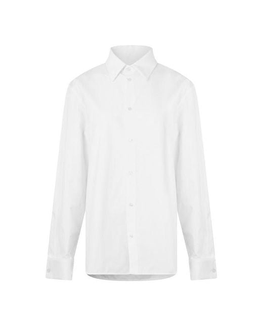 Saint Laurent White Long Sleeve Plain Shirt