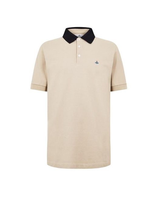 Vivienne Westwood Natural Contrasting Collar Polo Shirt for men