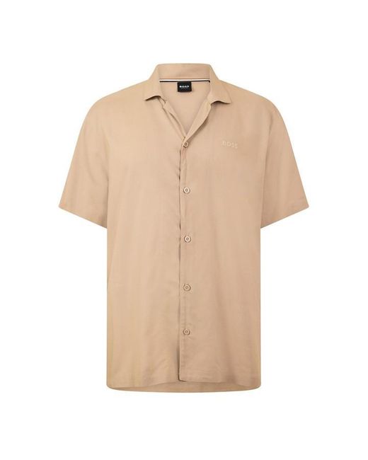 Boss Natural Short Sleeve Plain Shirt for men
