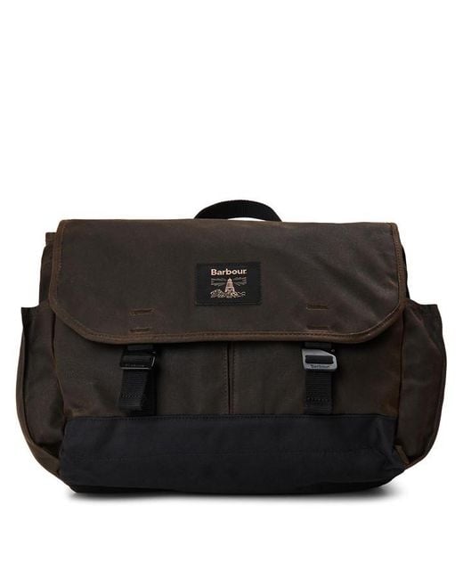 Barbour Black Field Waxed Satchel for men