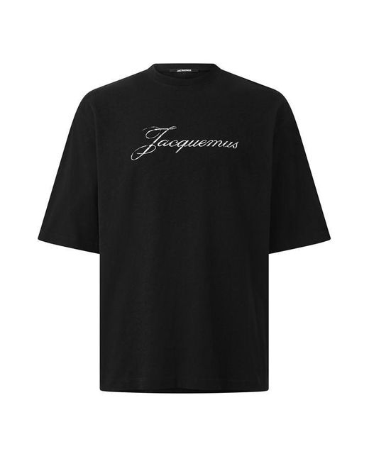 Jacquemus Black Jacq Script Tee Sn64 for men
