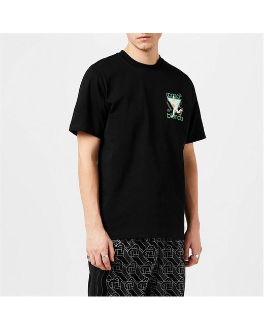 Casablancabrand Black Le Jeu Print T-shirt for men