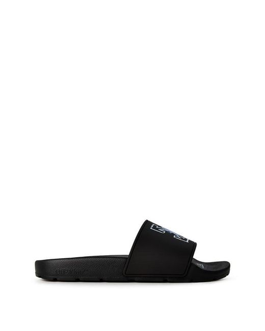 Off-White c/o Virgil Abloh Black Flower Logo Pool Sliders