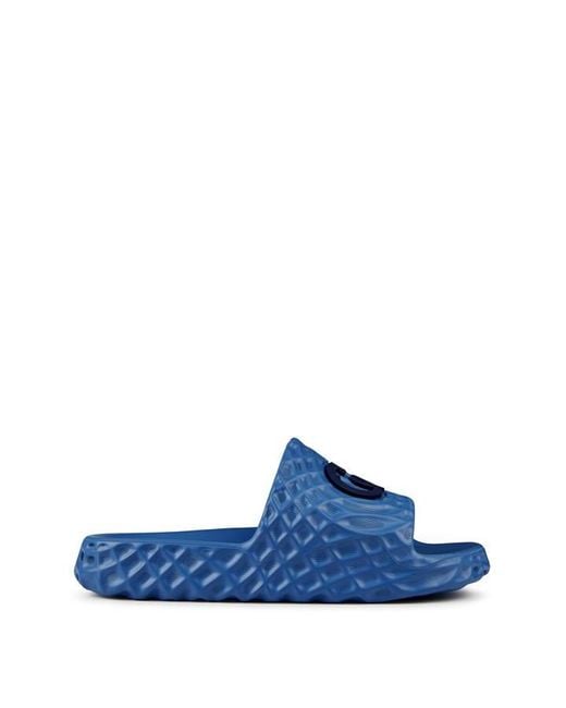 Gucci Blue Interlocking Logo Ripple Sole Slide for men