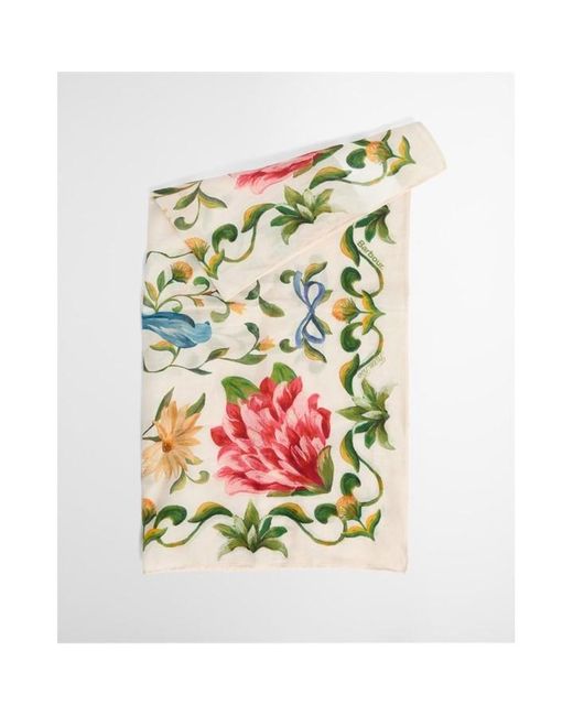 BARBOUR X FARM RIO Green Silk Scarf