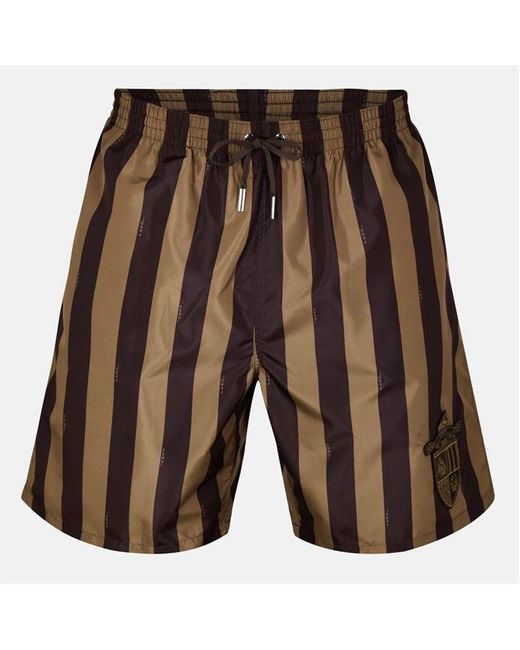 Fendi Brown Crest Swim Shorts for men