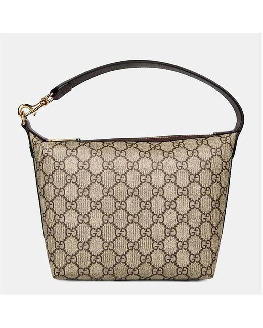 Gucci Brown Ophidia Mini Hobo Bag