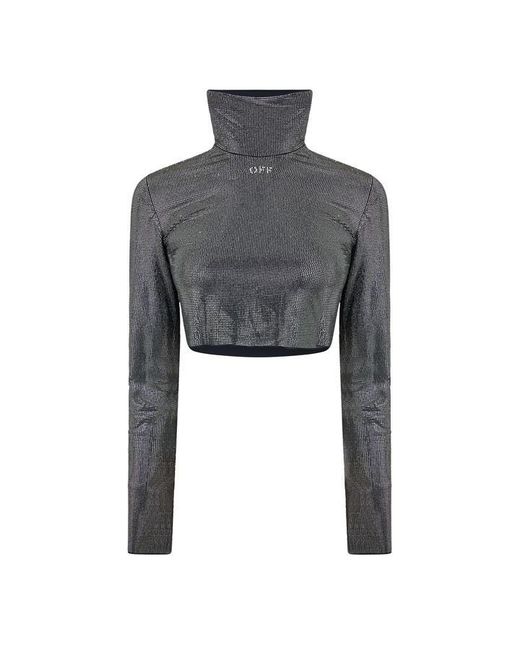 Off-White c/o Virgil Abloh Black Cropped Long Sleeve T-Shirt