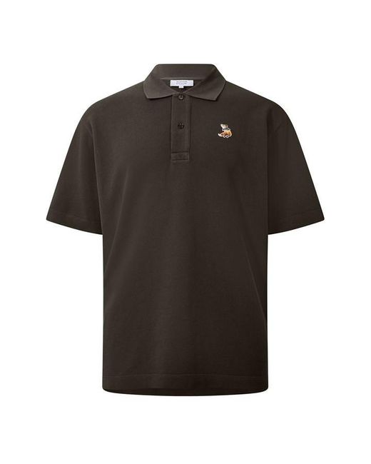 Maison Kitsuné Black Dream Fox Short Sleeve Polo Shirt for men