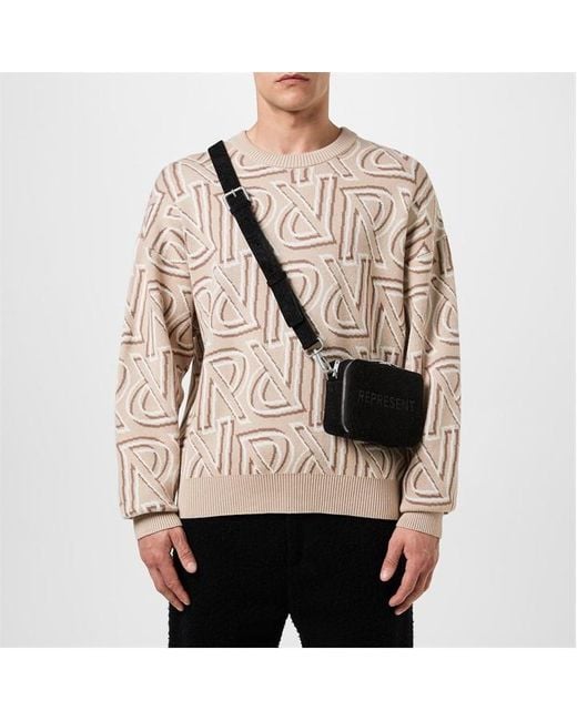 Represent Black Suede Camera Bag for men