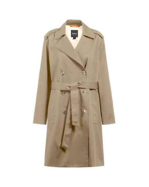 Boss Natural Cotrench Weather Resistant Trench Coat