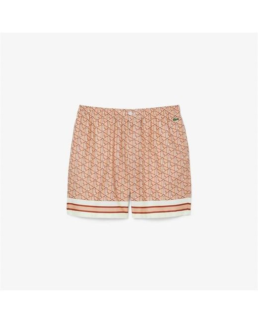 Lacoste Natural Printed Woven Tracksuit Shorts for men