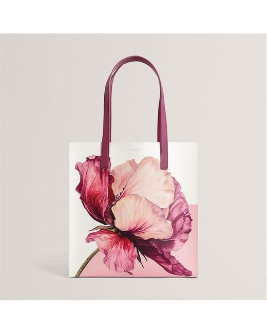 Ted Baker Pink Ted Floral Medium Icon Tote Bag