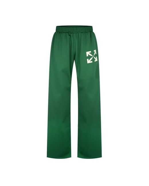 Off-White c/o Virgil Abloh Green Single Arrow Slim Track Bottoms, Iconic Arrows Logo Trackpant for men