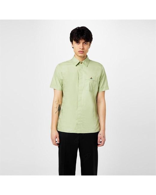 Vivienne Westwood Green Orb Short Sleeve Shirt for men