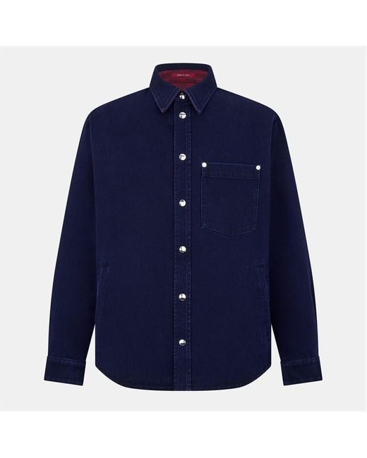 Gucci Blue Long Sleeve Denim Shirt for men