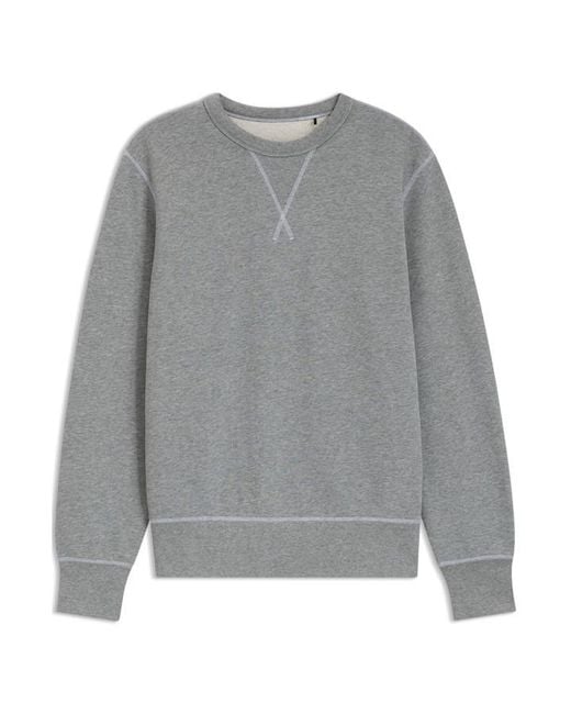 Boss Gray X Beckham Cotton Long Sleeve Crew Sweatshirt for men