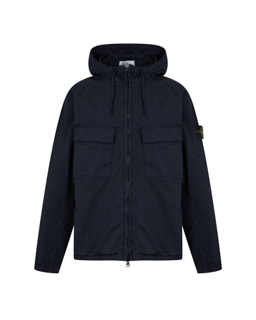 Stone Island Blue Supima Cotton Twill Overshirt for men