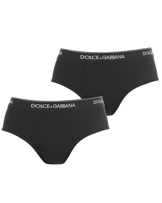 Dolce & Gabbana Black Two Pack Logo Briefs for men