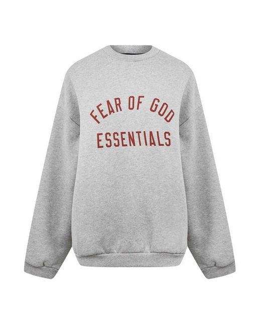 Fear Of God Gray Fleece Crew Neck Sweater for men