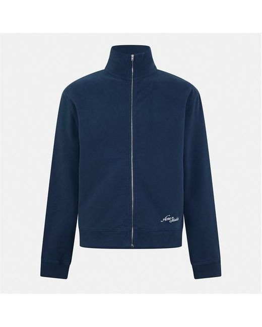 Acne Blue Logo Zip Hoodie for men