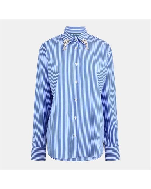 Prada Blue Embellished Shirt