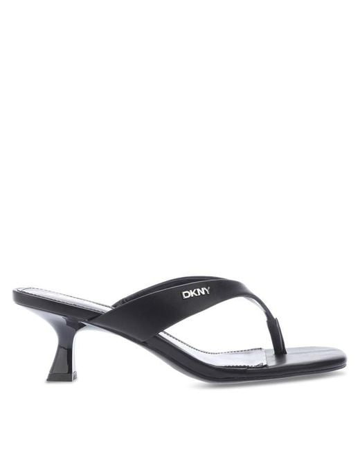 DKNY Blue Mackey Heeled Thong Sandals