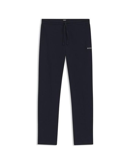Boss Blue Waffle Open Hem Fleece Joggers for men