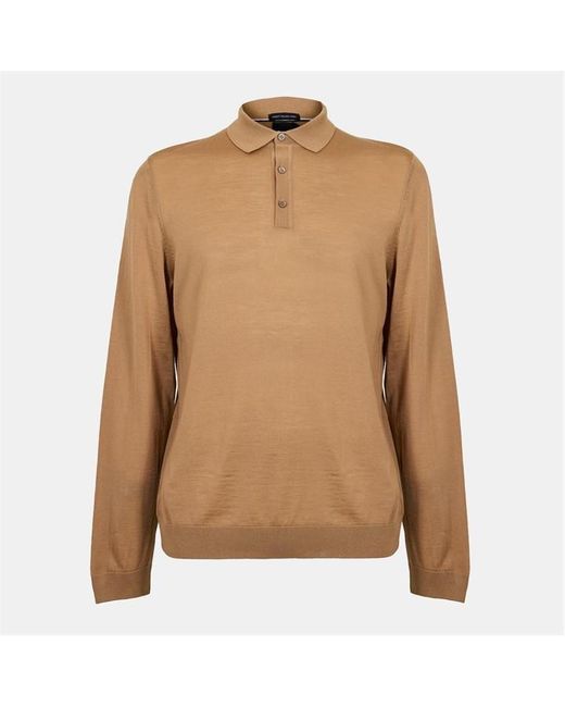Boss Brown Lancione Long-Sleeve Polo for men