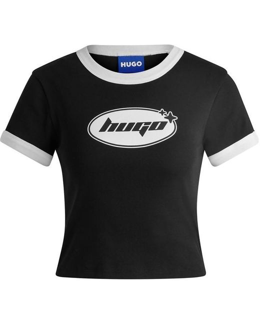 HUGO Black Dalia Baby Ringer T Shirt