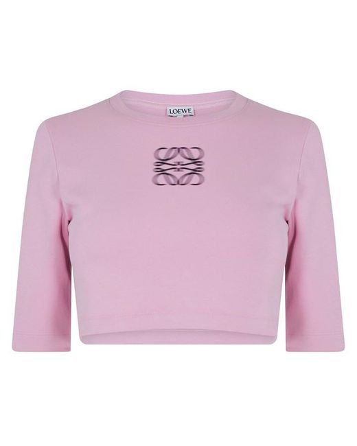 Loewe Pink Anagram Cropped T-shirt