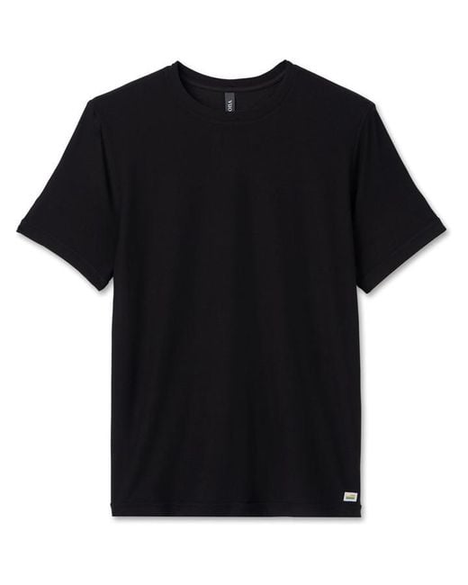 vuori Black Strato Tech Short Sleeve Performance Gym Top for men