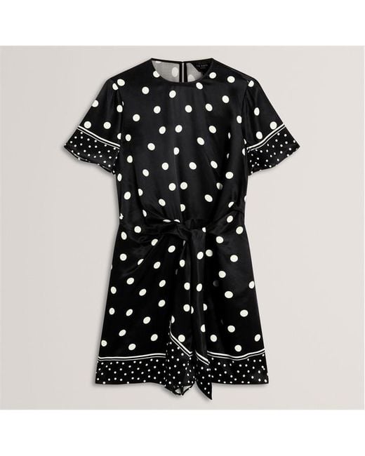 Ted Baker Black Printed Playsuit
