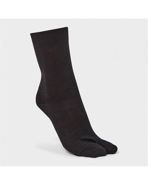 Maison Margiela Black Tabi Split-Toe Fine Knit Ankle Socks