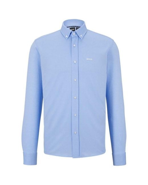 Boss Blue Joe Long Sleeve Oxford Shirt for men