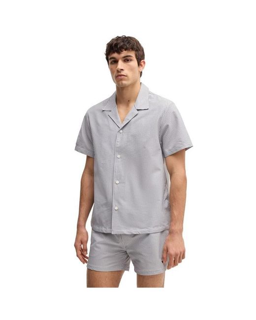 Boss Gray Velvetfish Beach Shirt for men