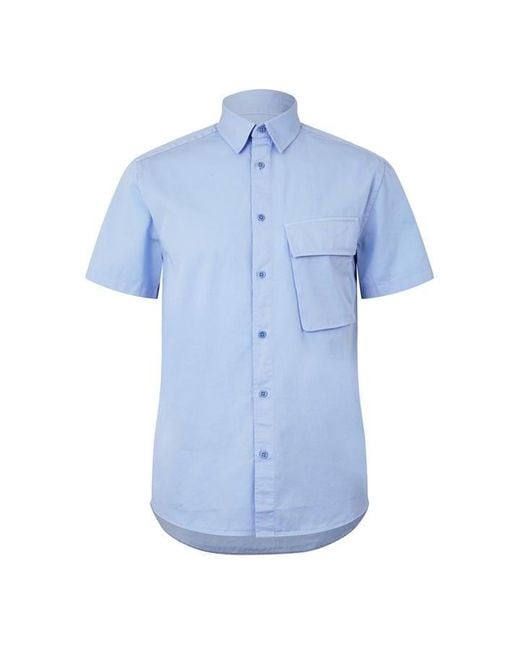 Belstaff Blue Scale Short Sleeve Shirt for men