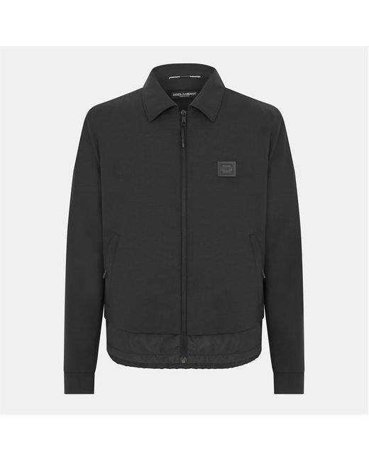 Dolce & Gabbana Gray Structured Ribbed Cuff Harrington Jacket for men