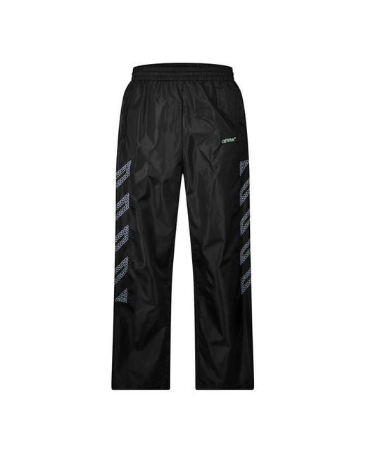 Off-White c/o Virgil Abloh Black Open Hem Woven Tracksuit Joggers for men