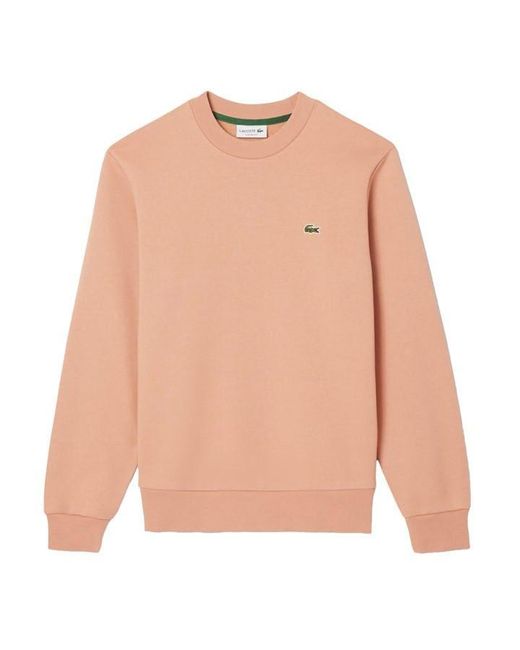Lacoste Pink Fleece Crew Neck Sweatshirt for men