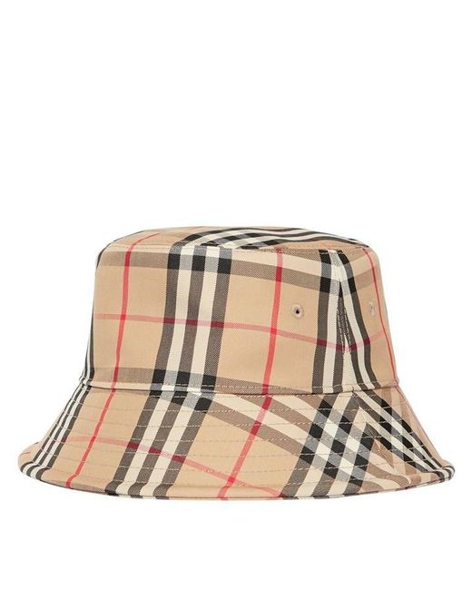 Burberry Brown Check Bucket Hat for men