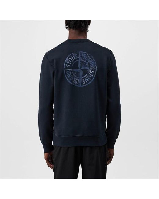 Stone Island Blue Dial Logo Sweatshirt for men